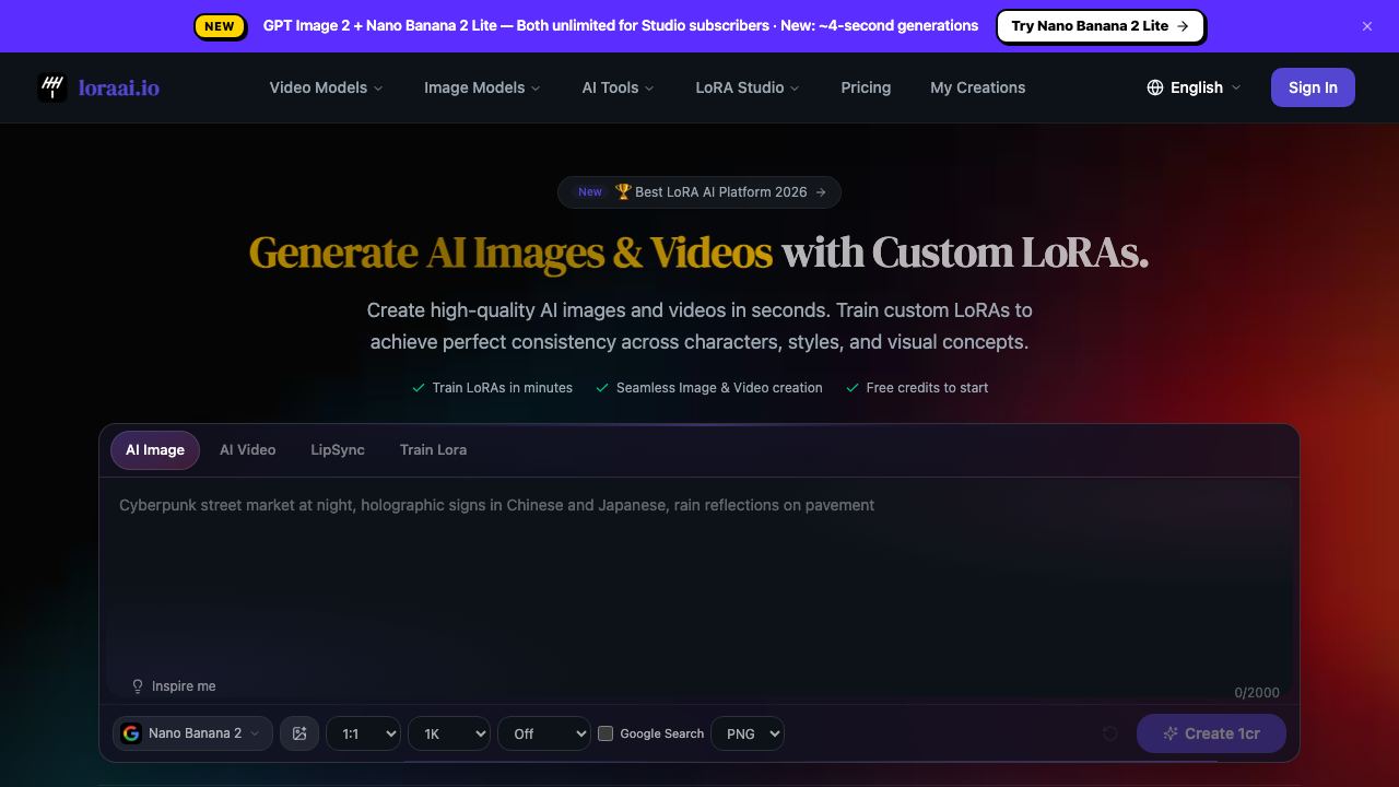 Lora website screenshot