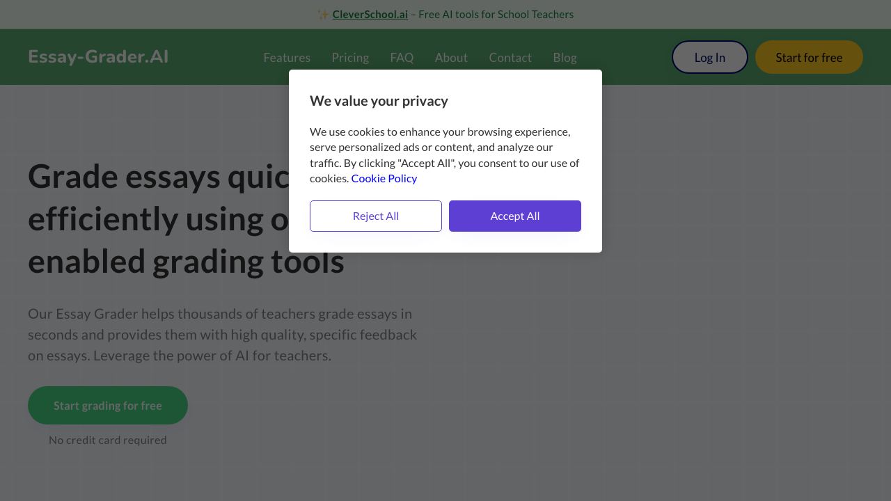 Essay-Grader.ai - Grade essays in seconds using AI 网站截图