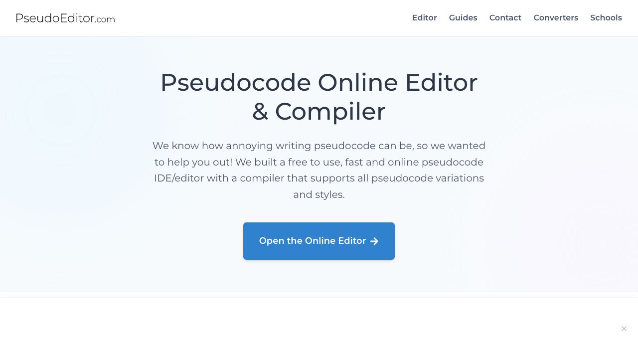 PseudoEditor website screenshot