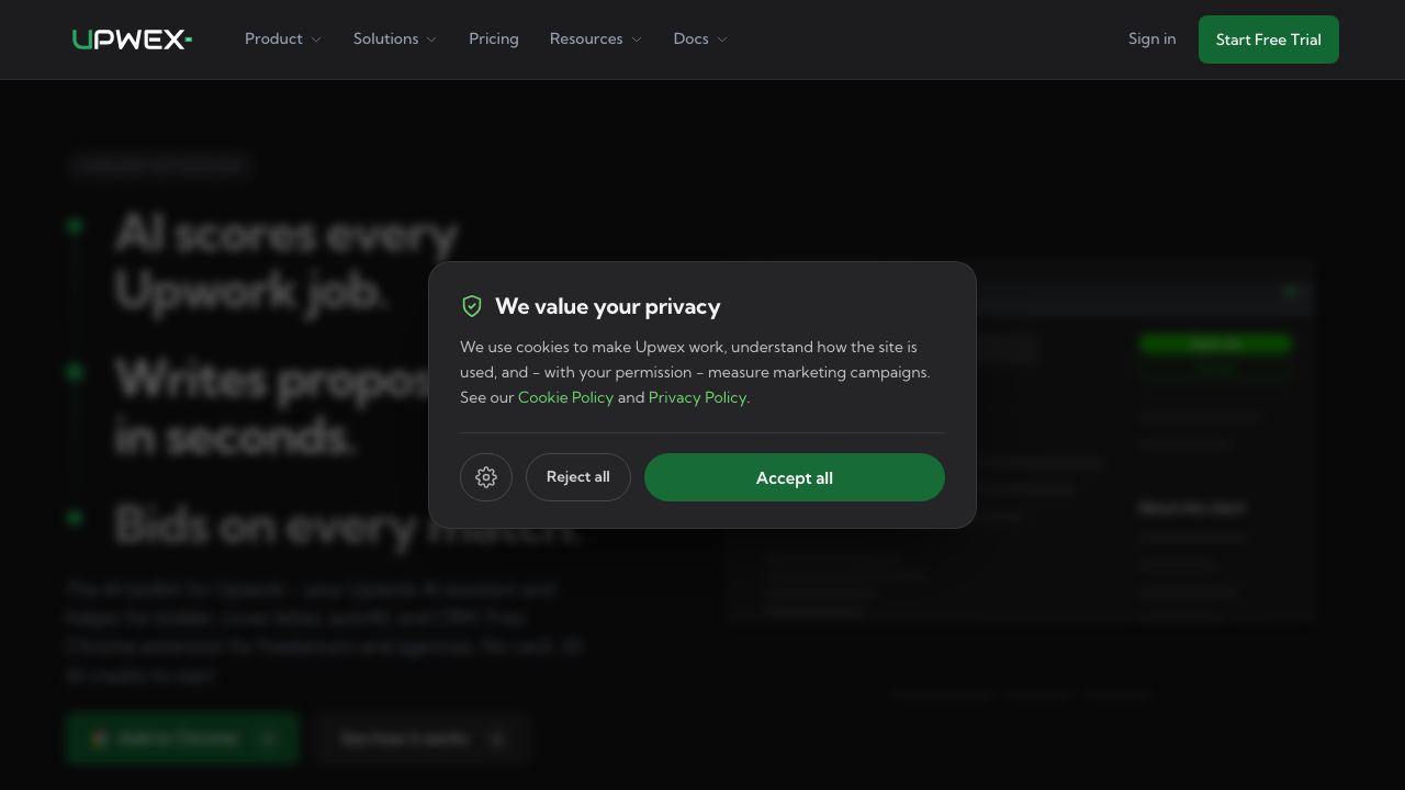 Upwex - AI Tools for Upwork 网站截图