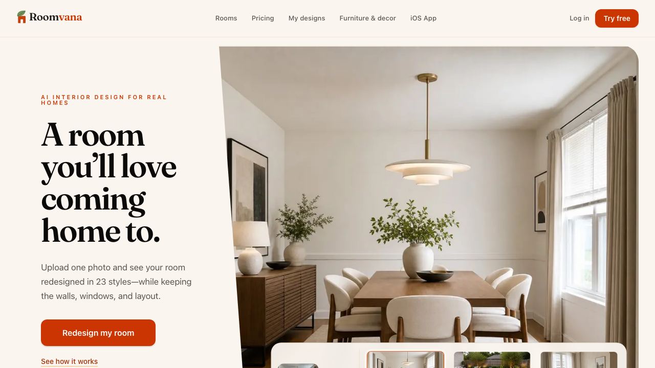 Roomvana website screenshot