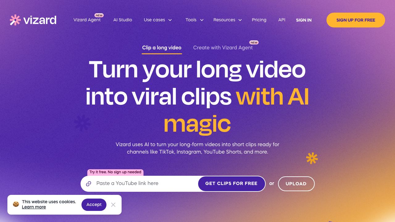 Vizard 网站截图