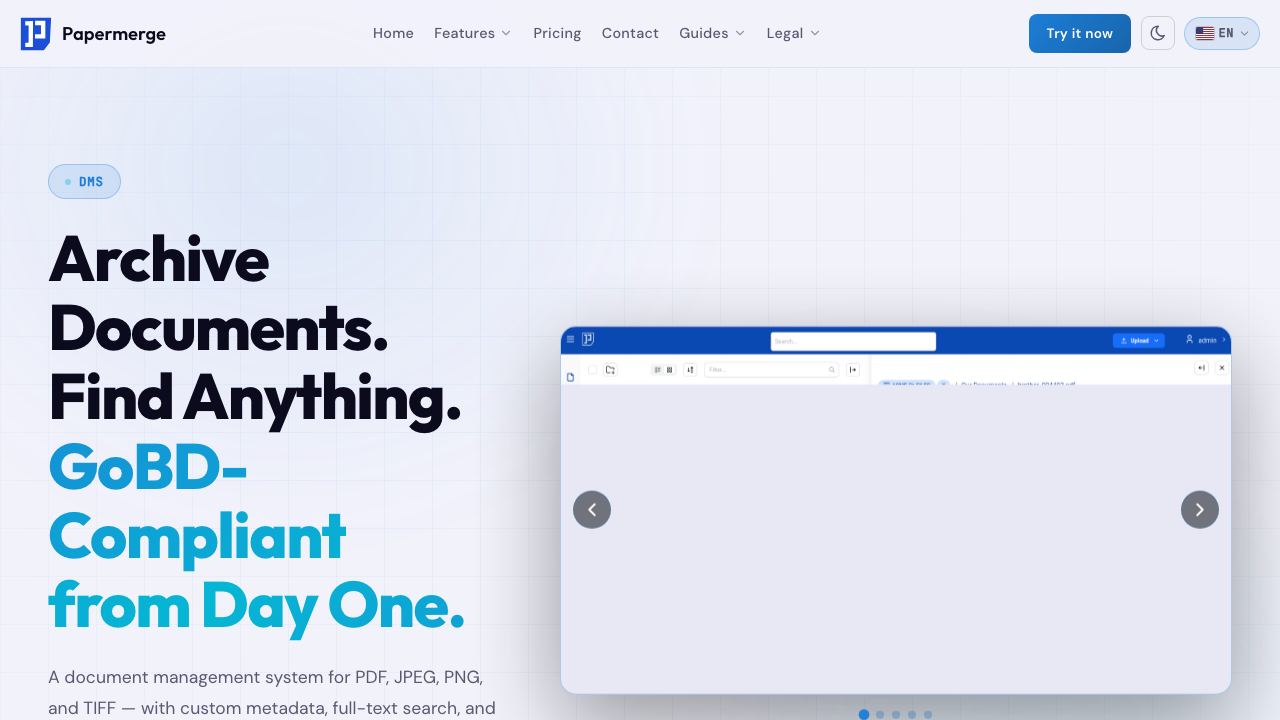 papermerge.com 网站截图