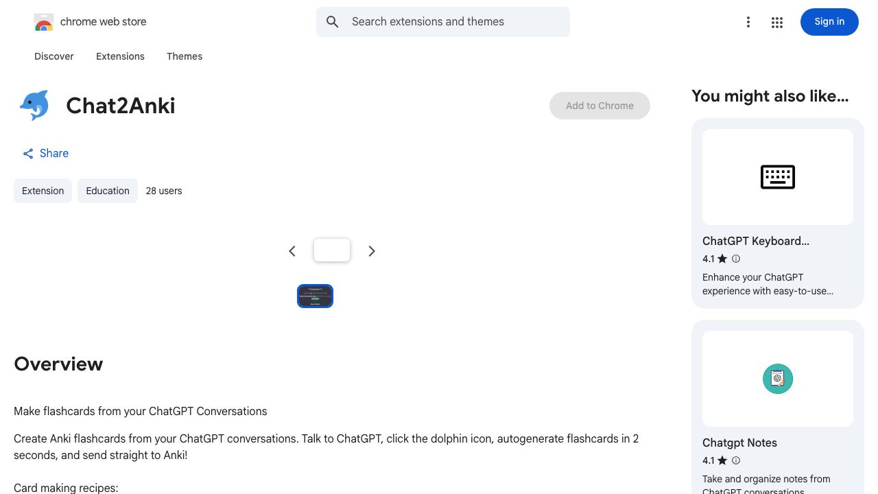 Chat2Anki 网站截图