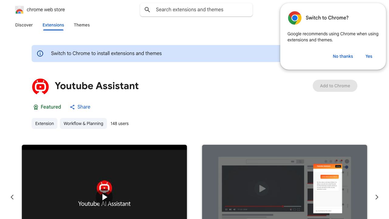 Youtube Assistant 网站截图