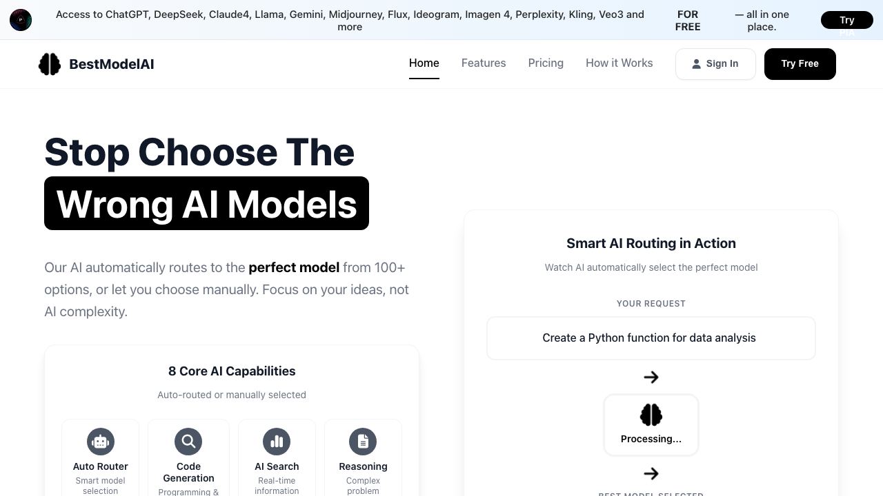 BestModelAI website screenshot