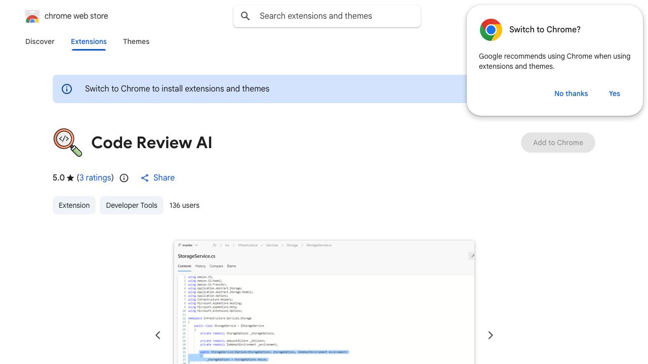Code Review AI website screenshot