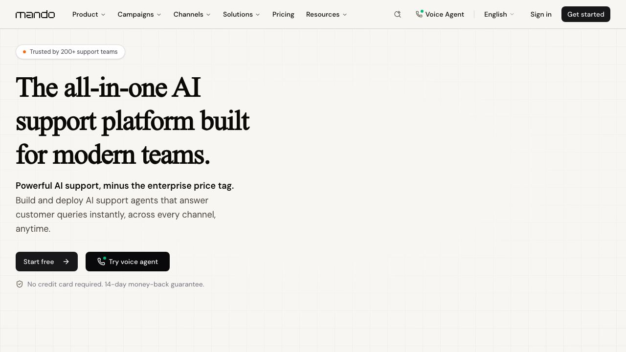Mando AI website screenshot