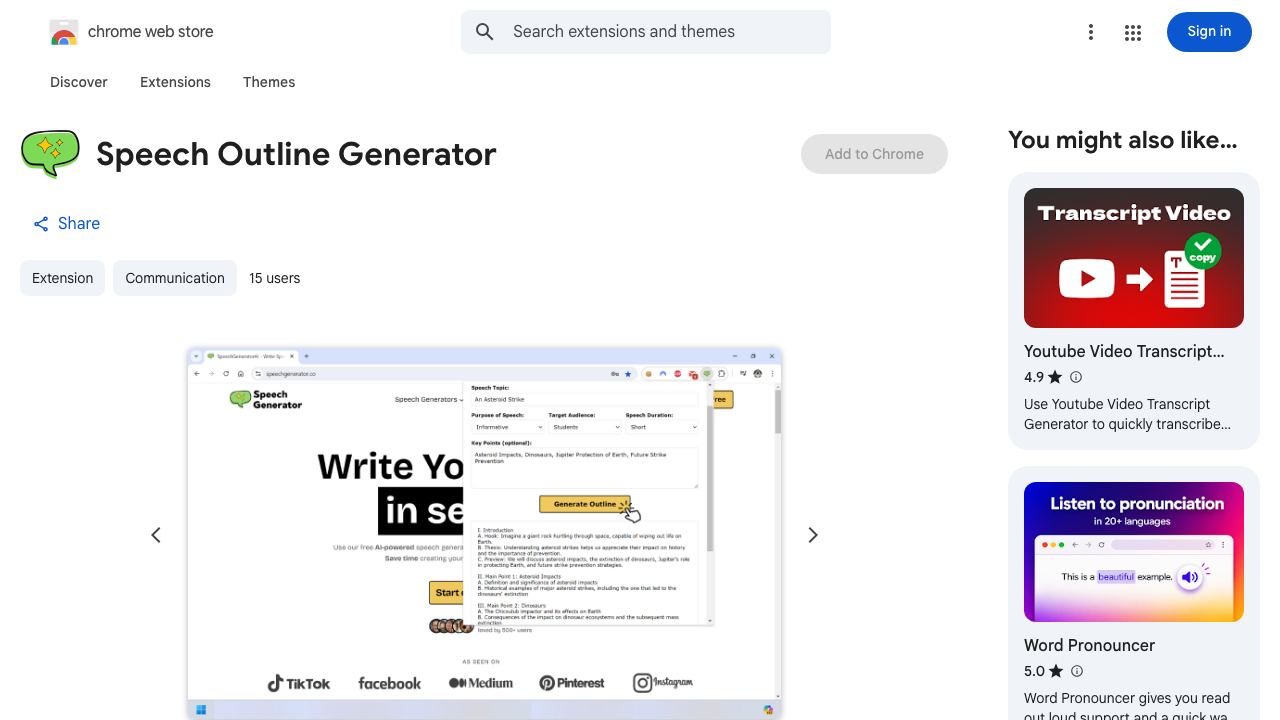 Speech Outline Generator 网站截图