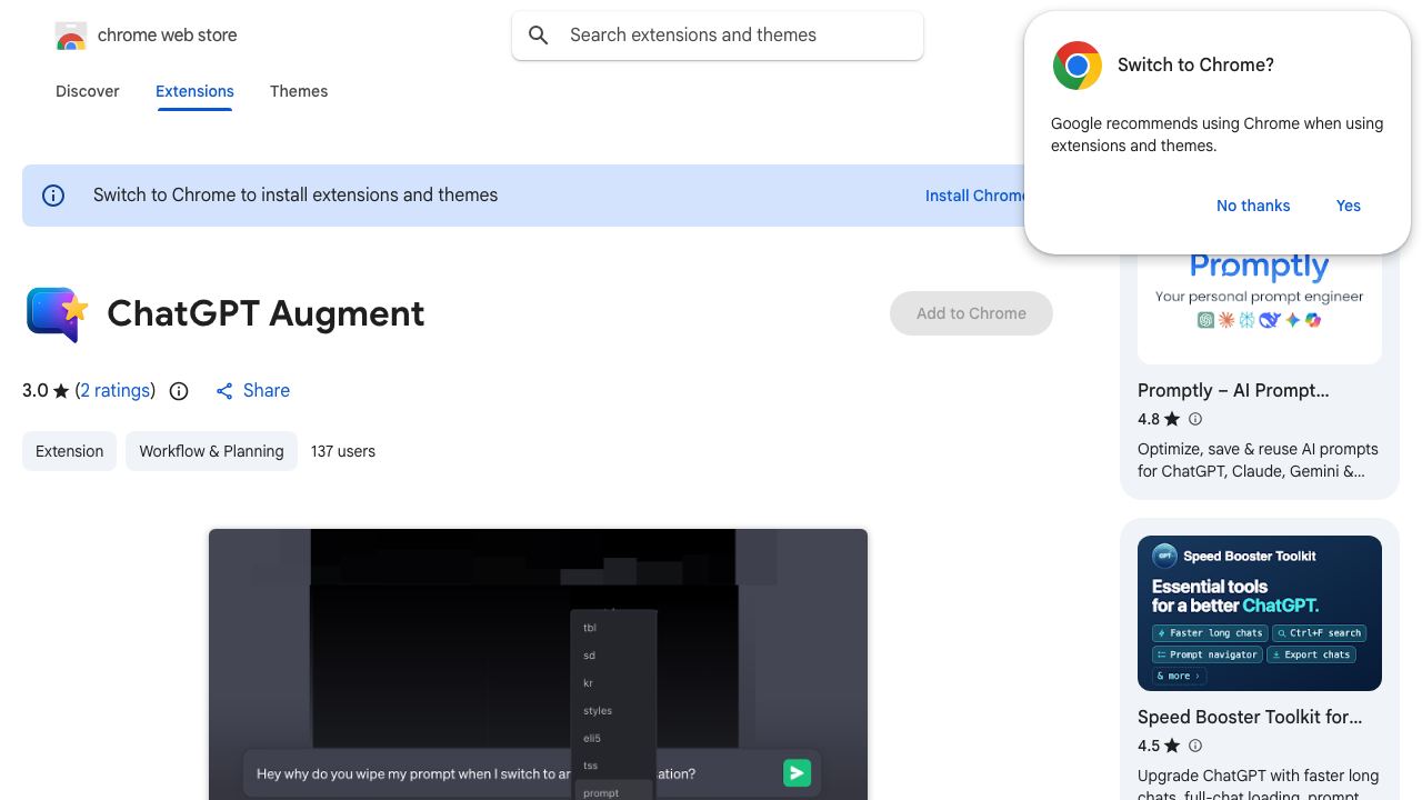 ChatGPT Augment 网站截图