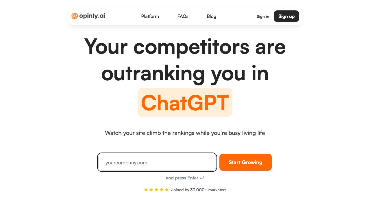 Opinly.ai website screenshot