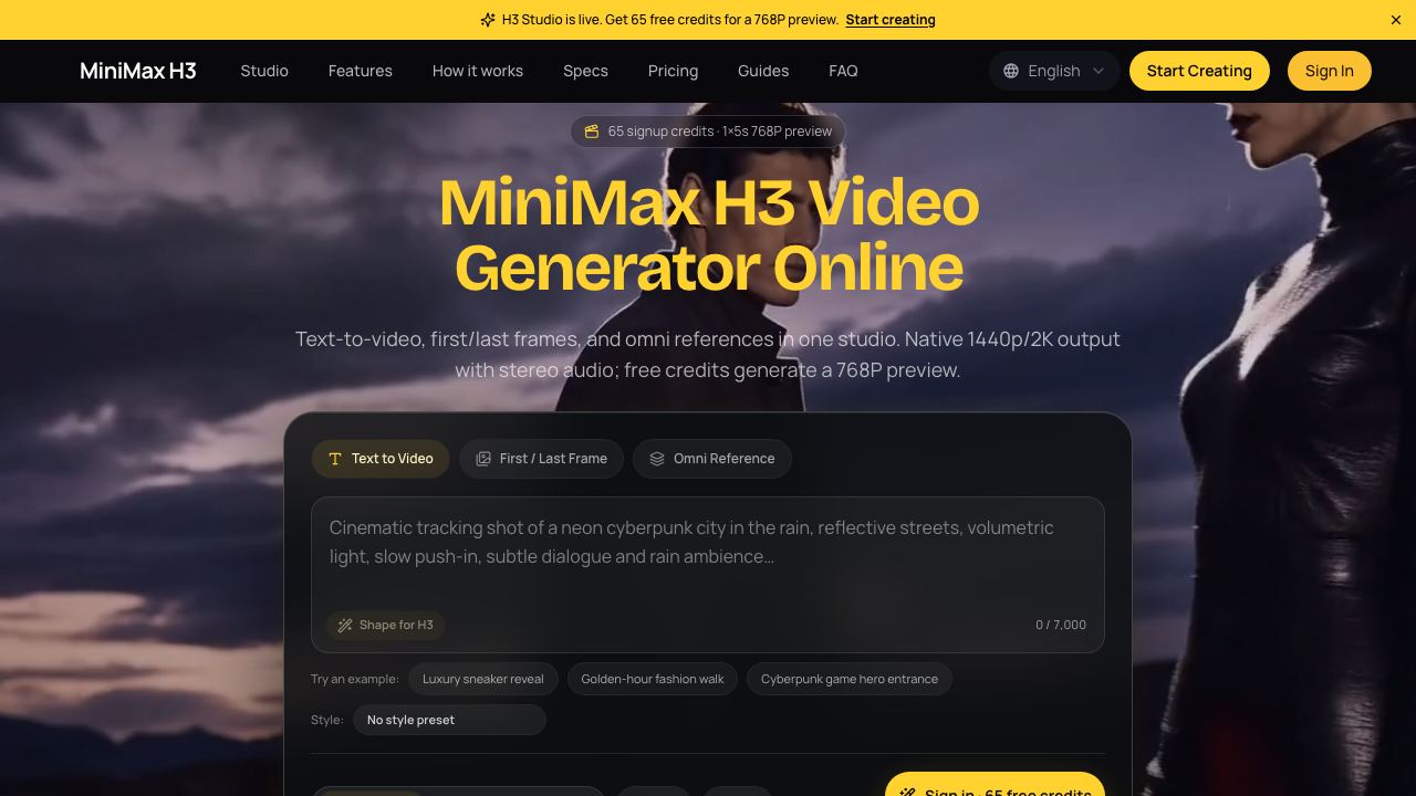 MiniMaxH3.app website screenshot