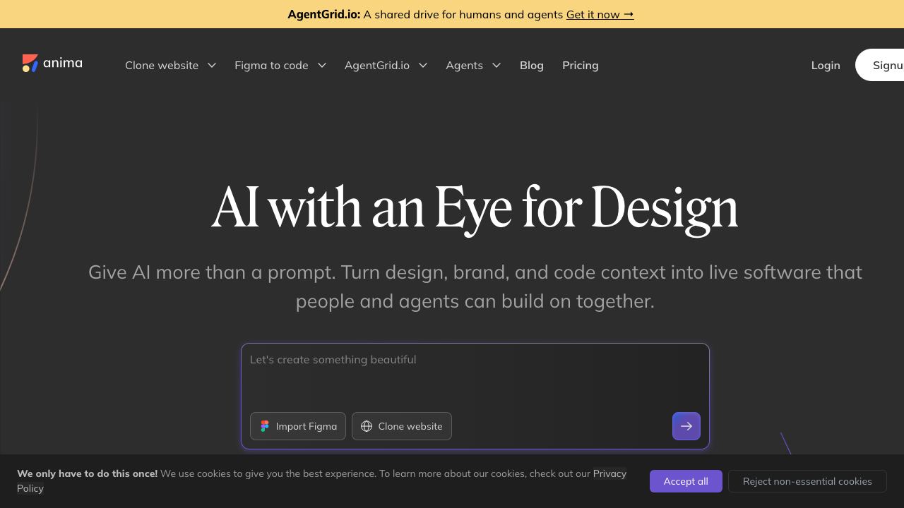 Anima website screenshot