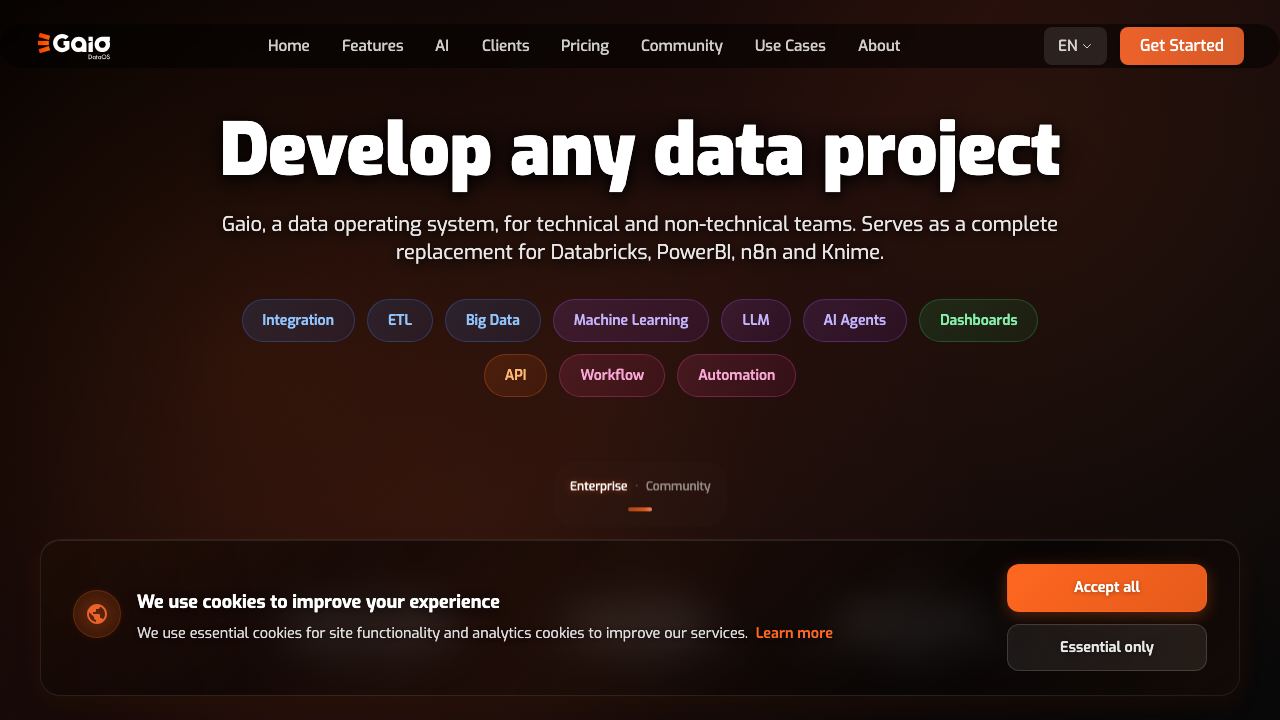 GAIO DataOS 网站截图