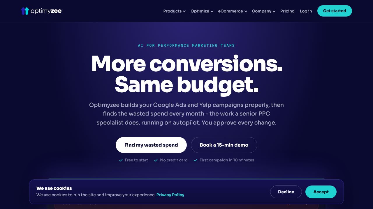Optimyzee website screenshot