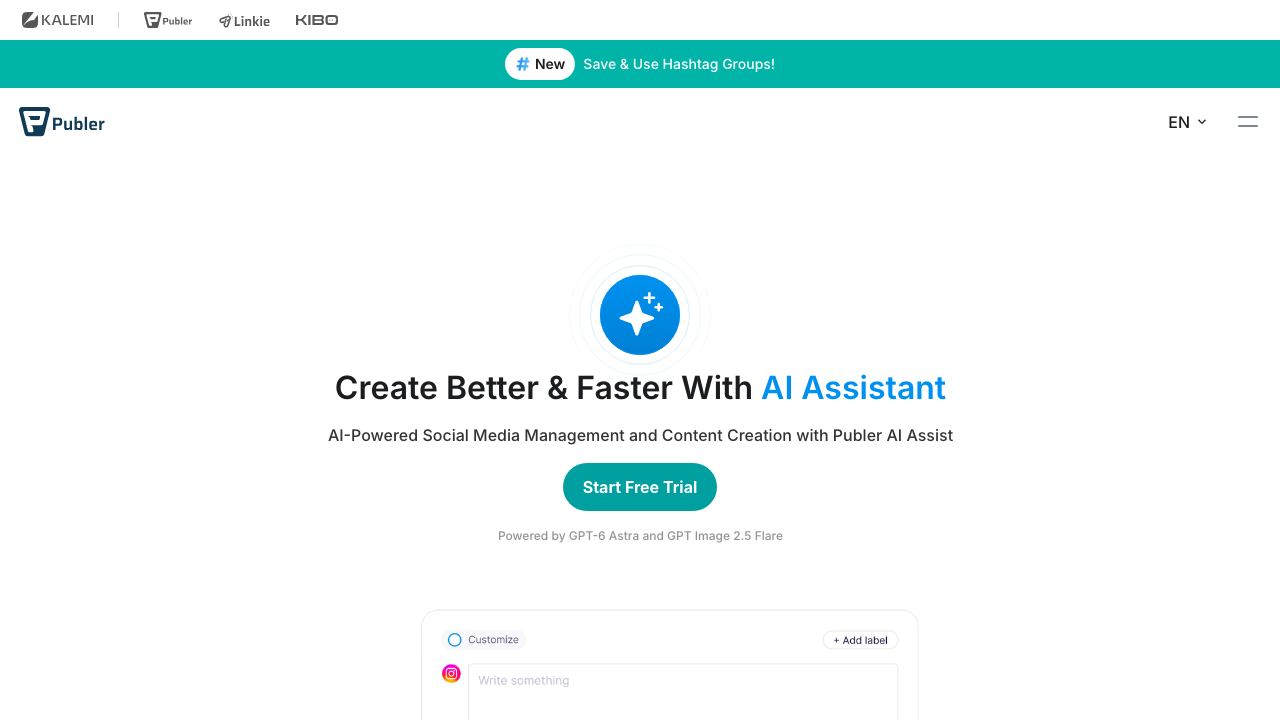 Publer website screenshot