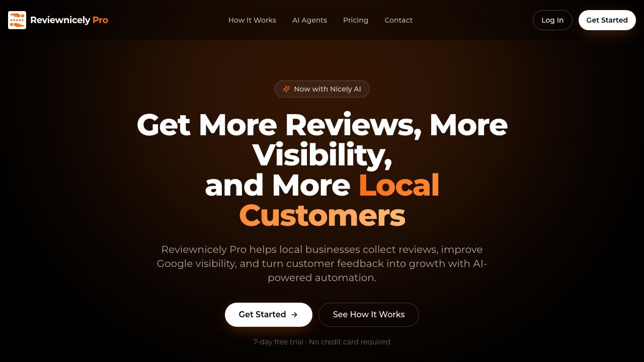 ReviewNicely website screenshot
