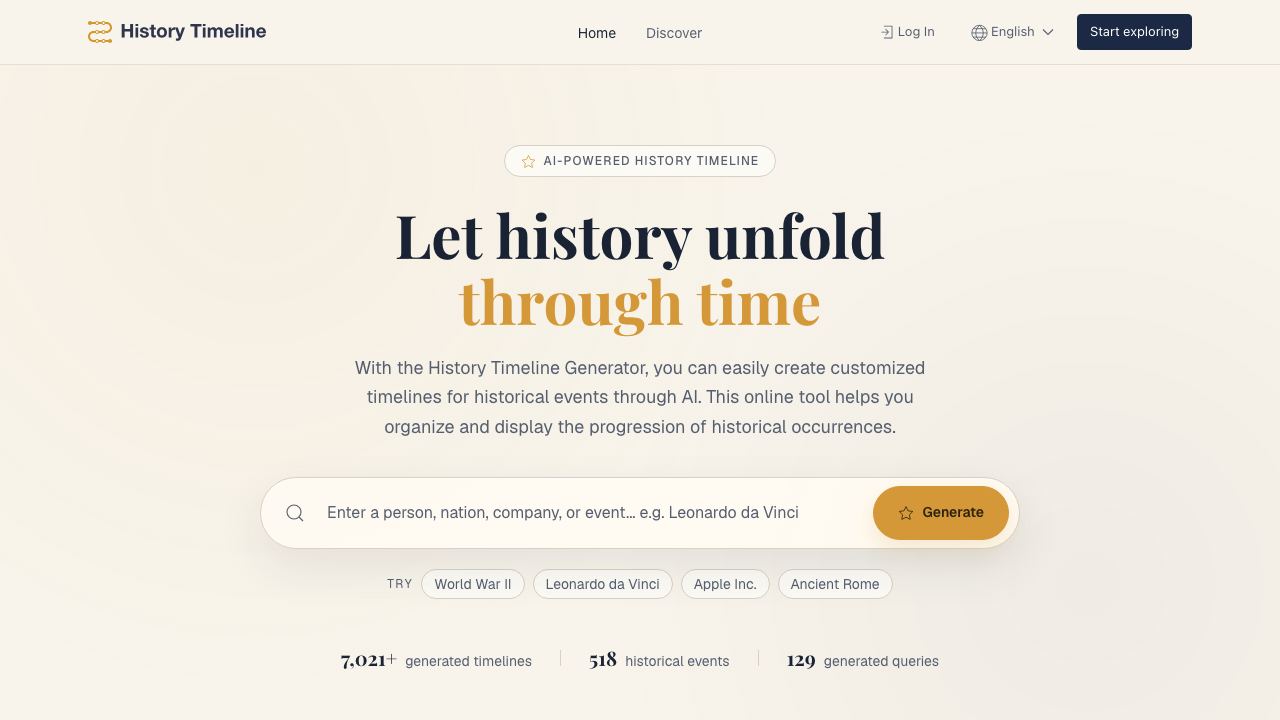 History Timeline Generator 网站截图