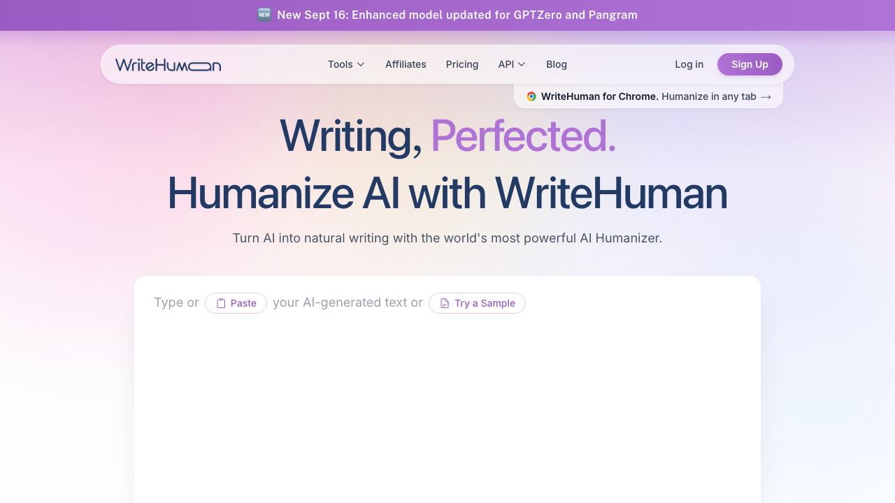 WriteHuman website screenshot