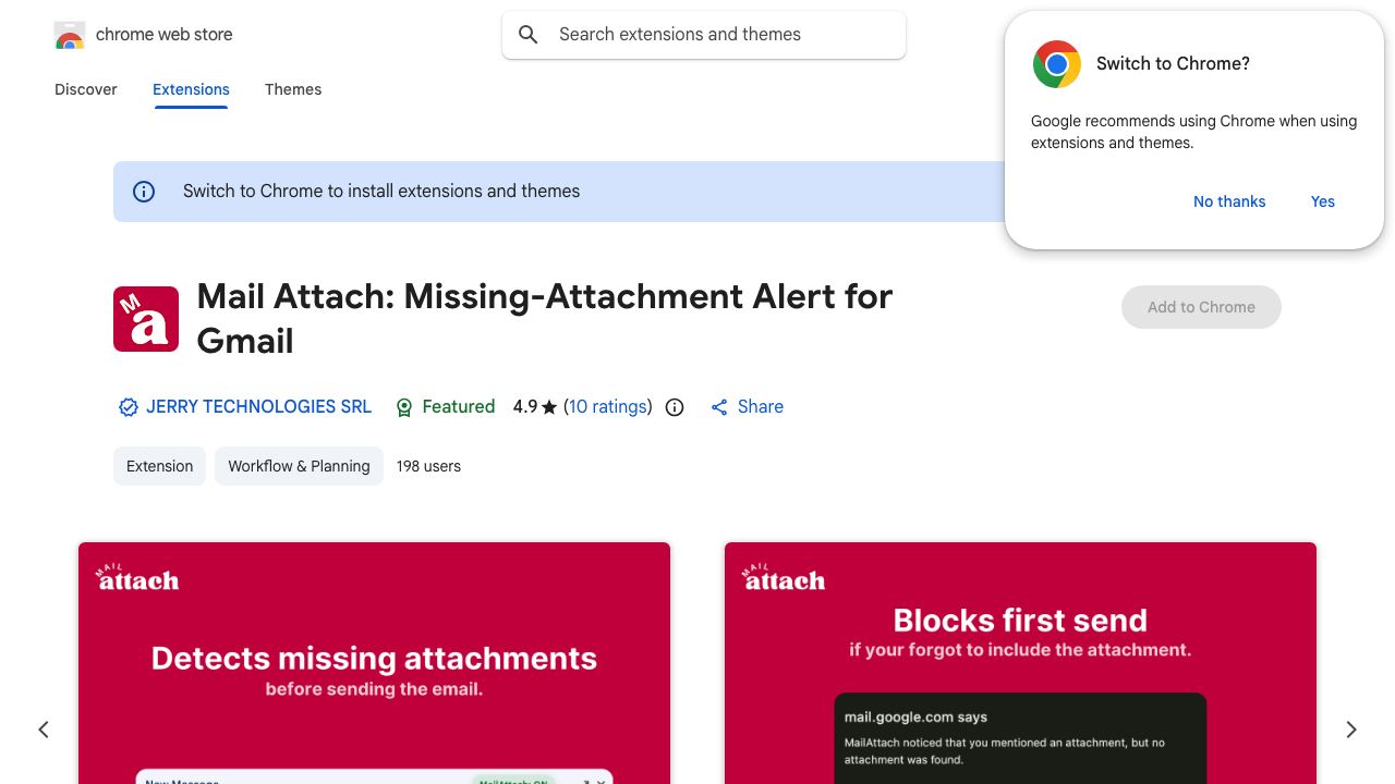 MailAttach - Missing-Attachment Alert for Gmail - powered by AI 网站截图