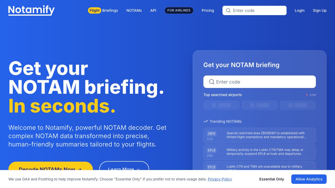 Notamify website screenshot