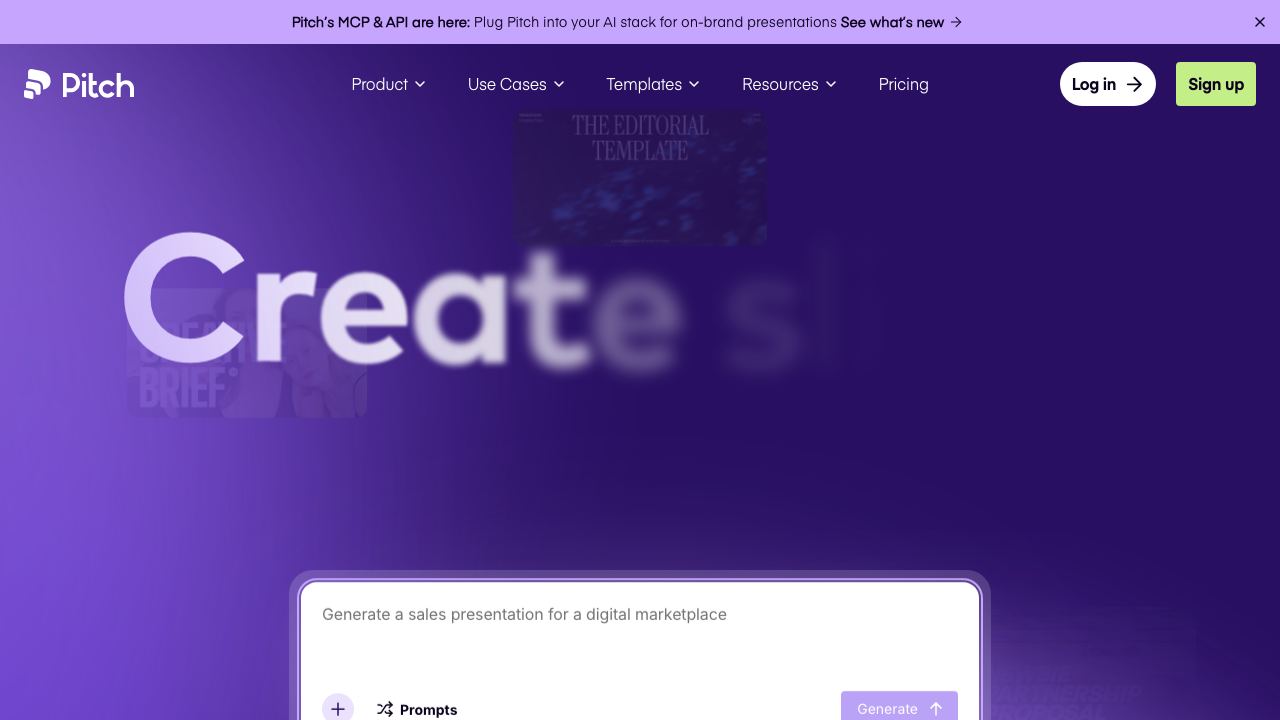 Pitch website screenshot
