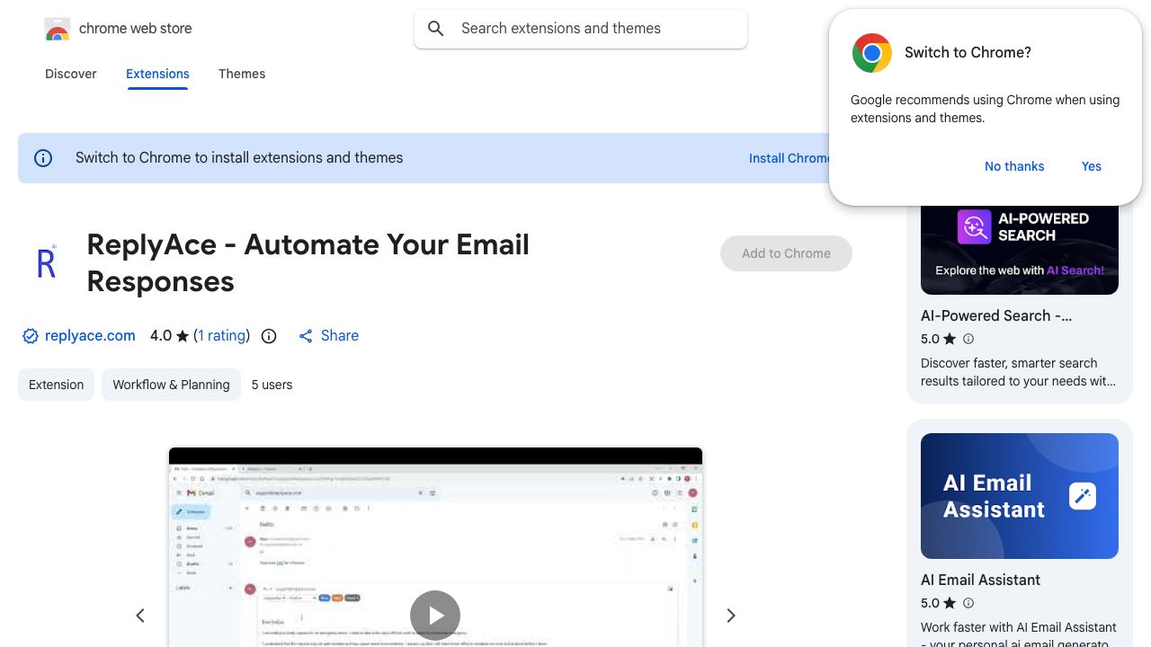 ReplyAce - Automate Your Email Responses 网站截图