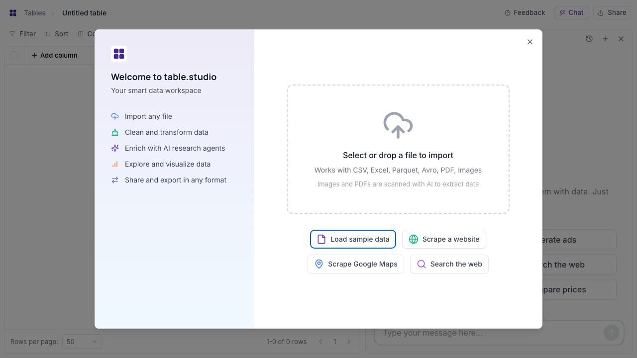 Table Studio 网站截图