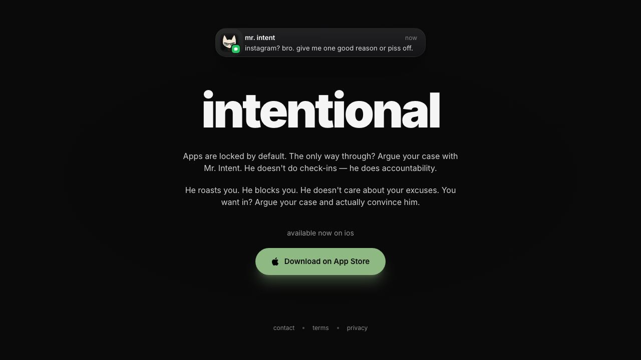 Intentional AI 网站截图