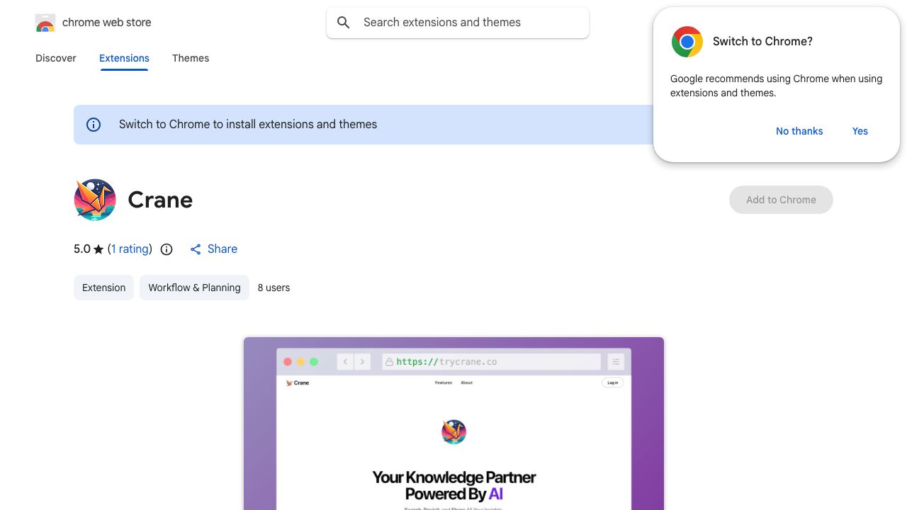 Crane website screenshot