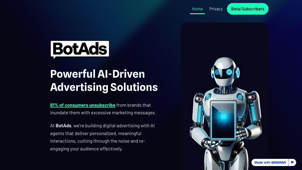 BotAds 网站截图