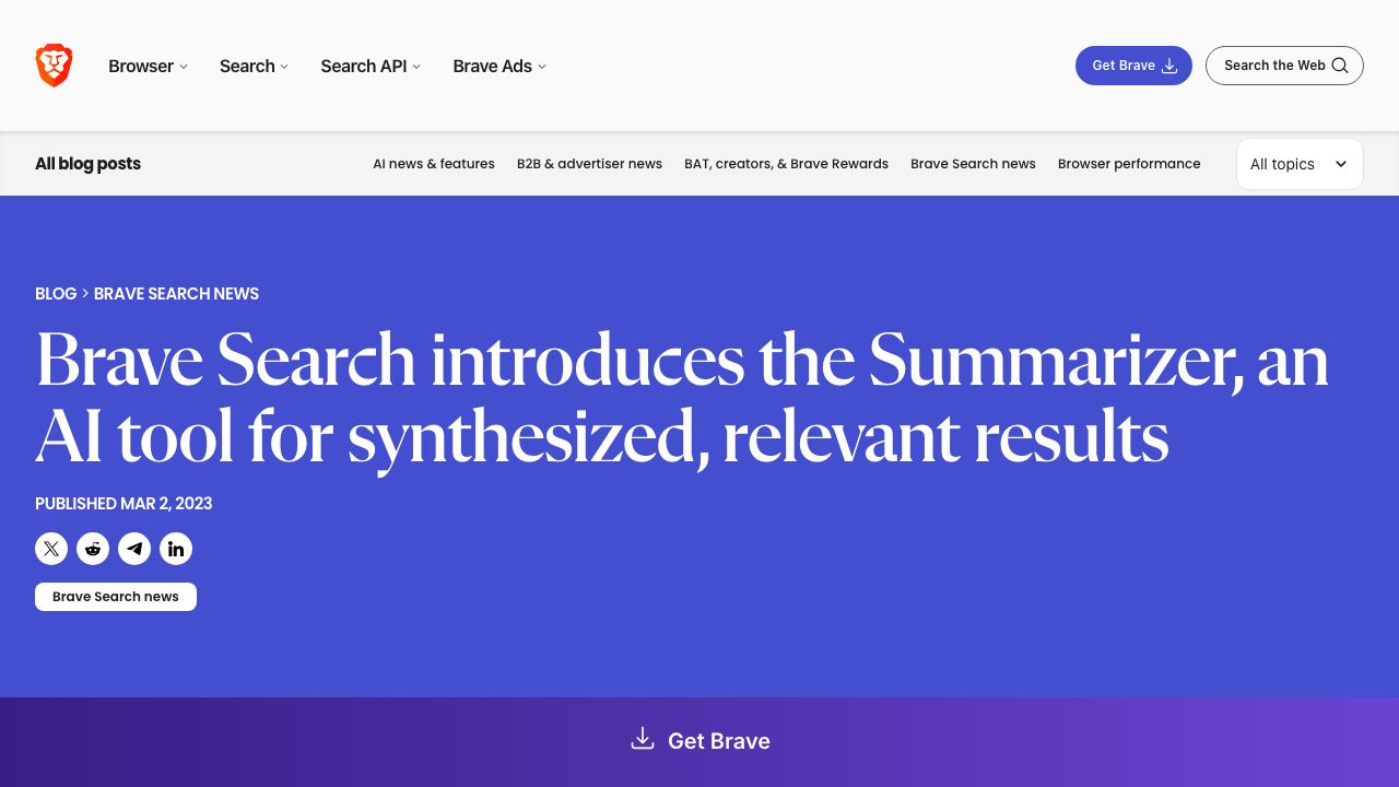 Brave Search Summarizer 网站截图