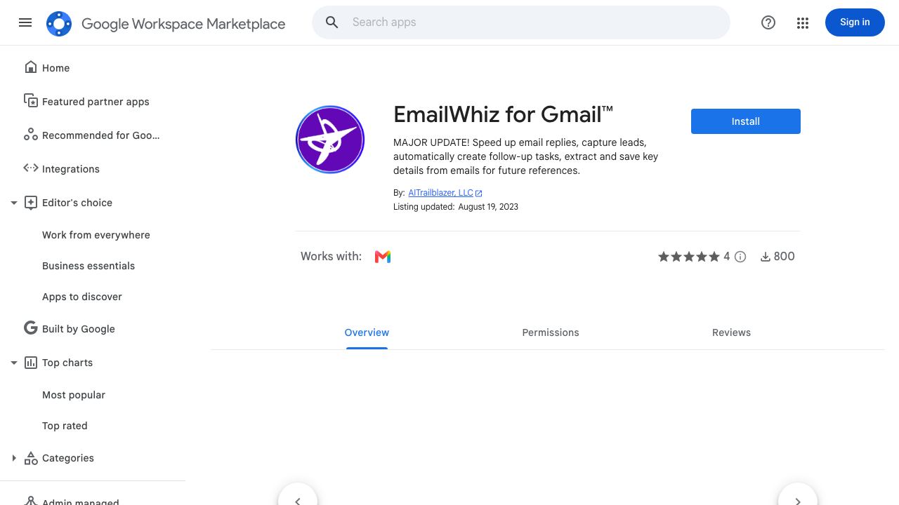 EmailWhiz for Gmail™ 网站截图