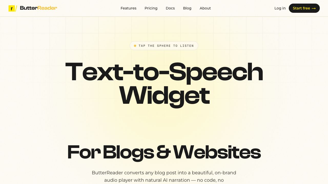 Butter Reader website screenshot