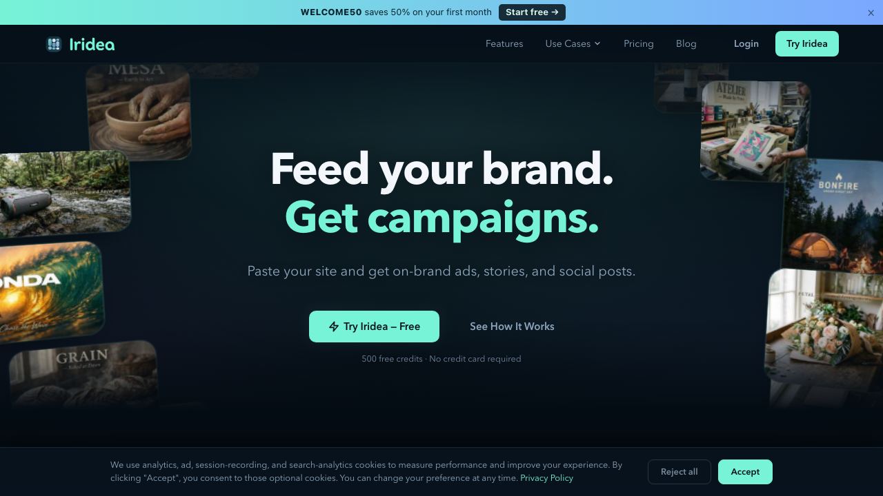 Iridea website screenshot
