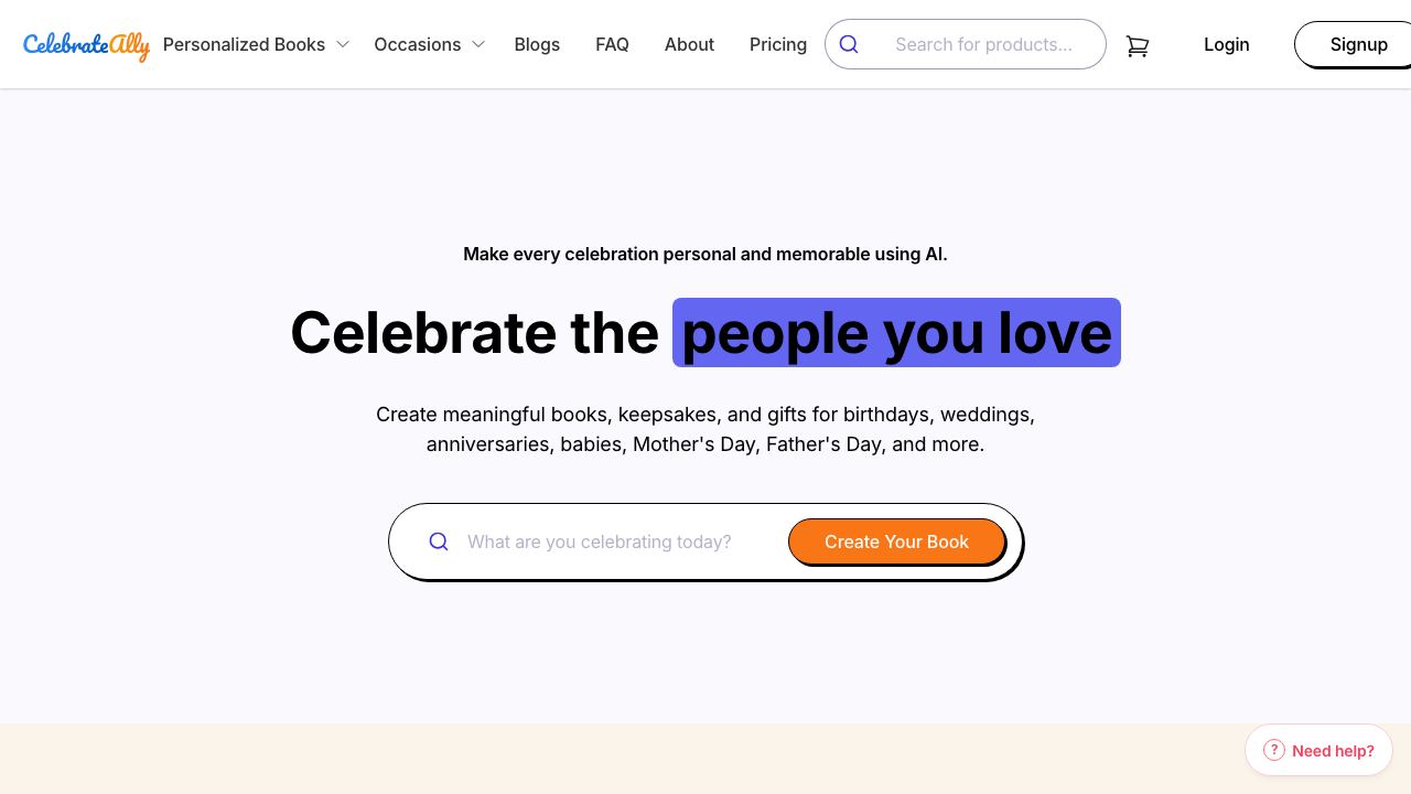 CelebrateAlly AI 网站截图