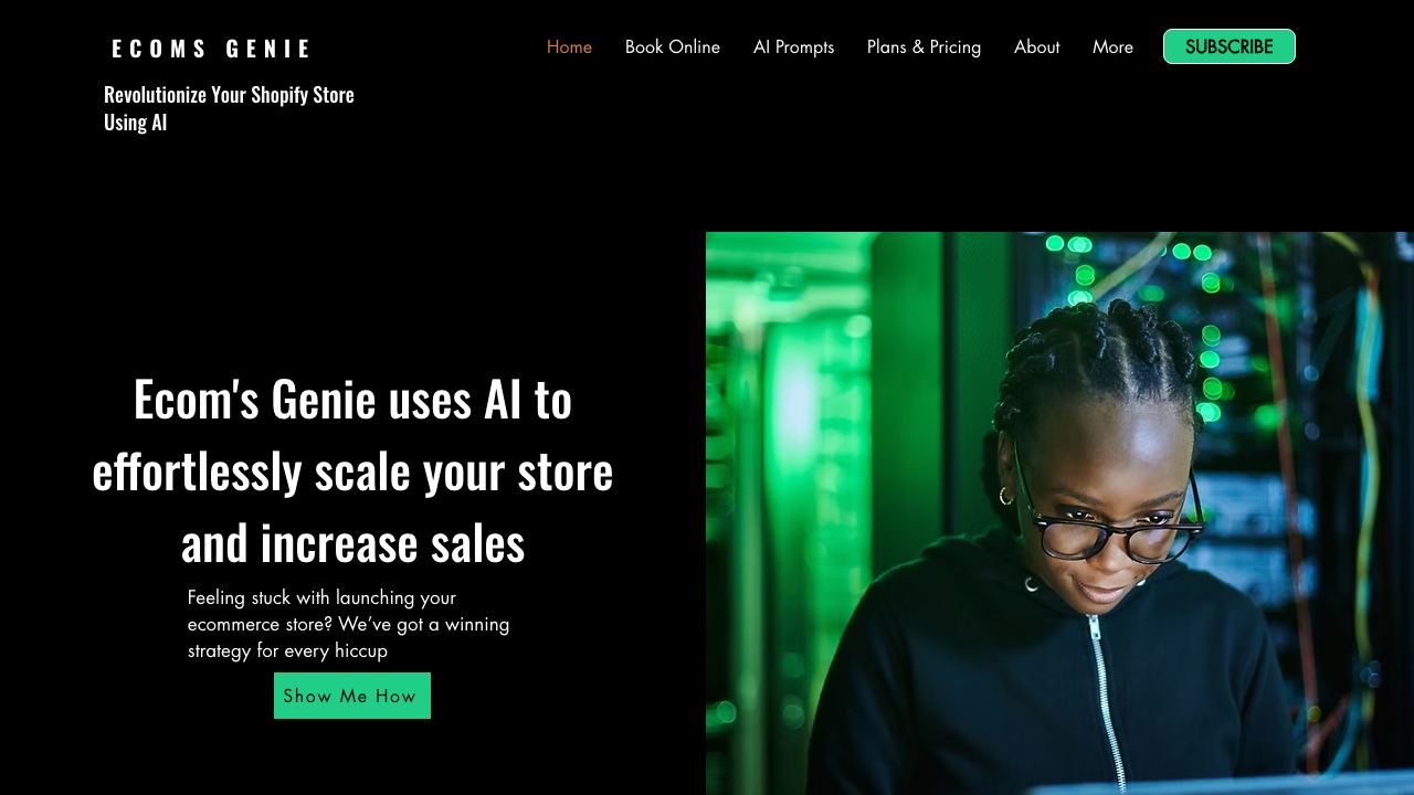 Ecoms Genie AI 网站截图