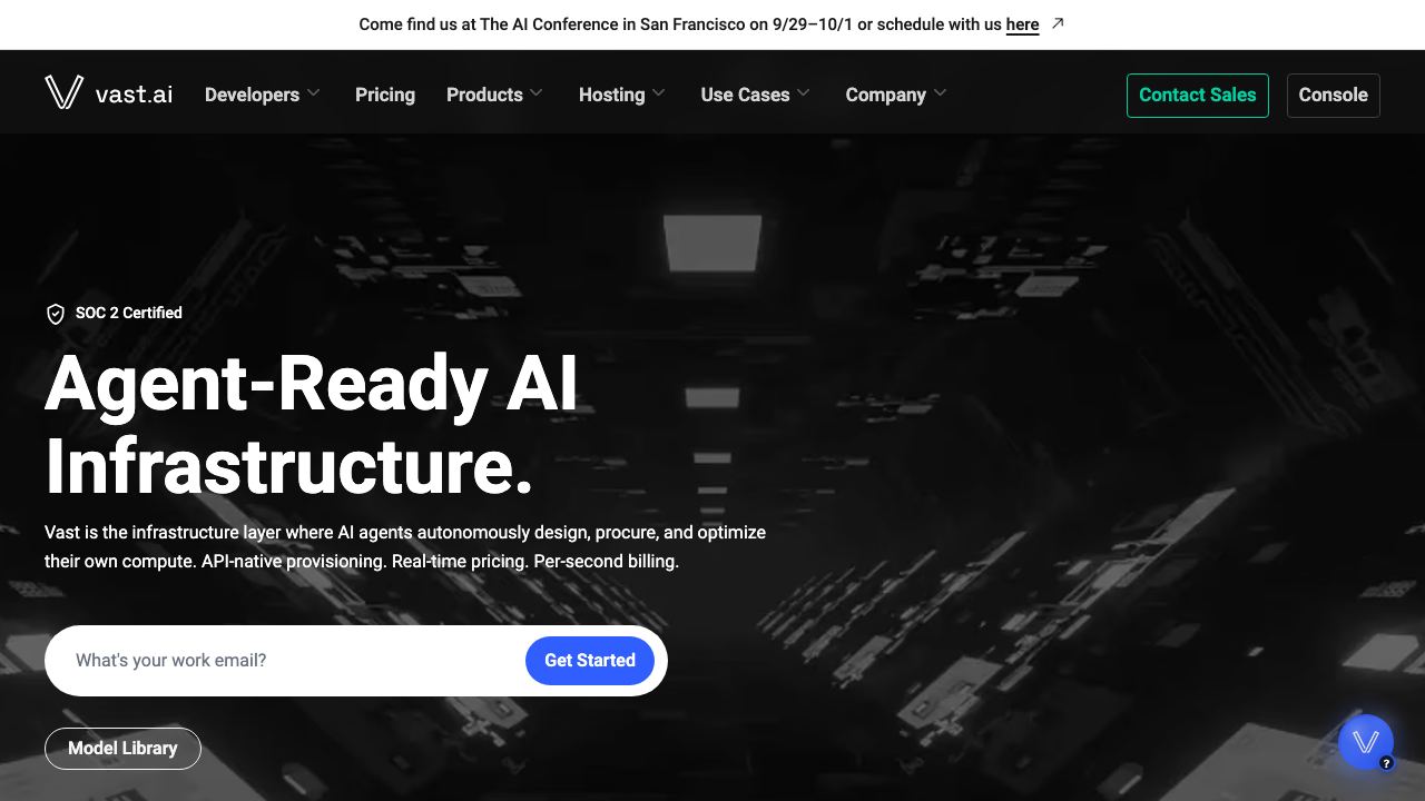 Vast ai website screenshot