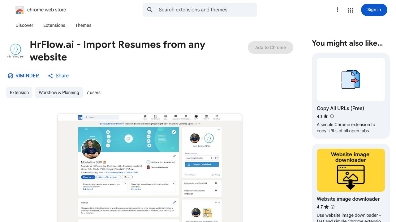 HrFlow.ai - Import Resumes from any website 网站截图