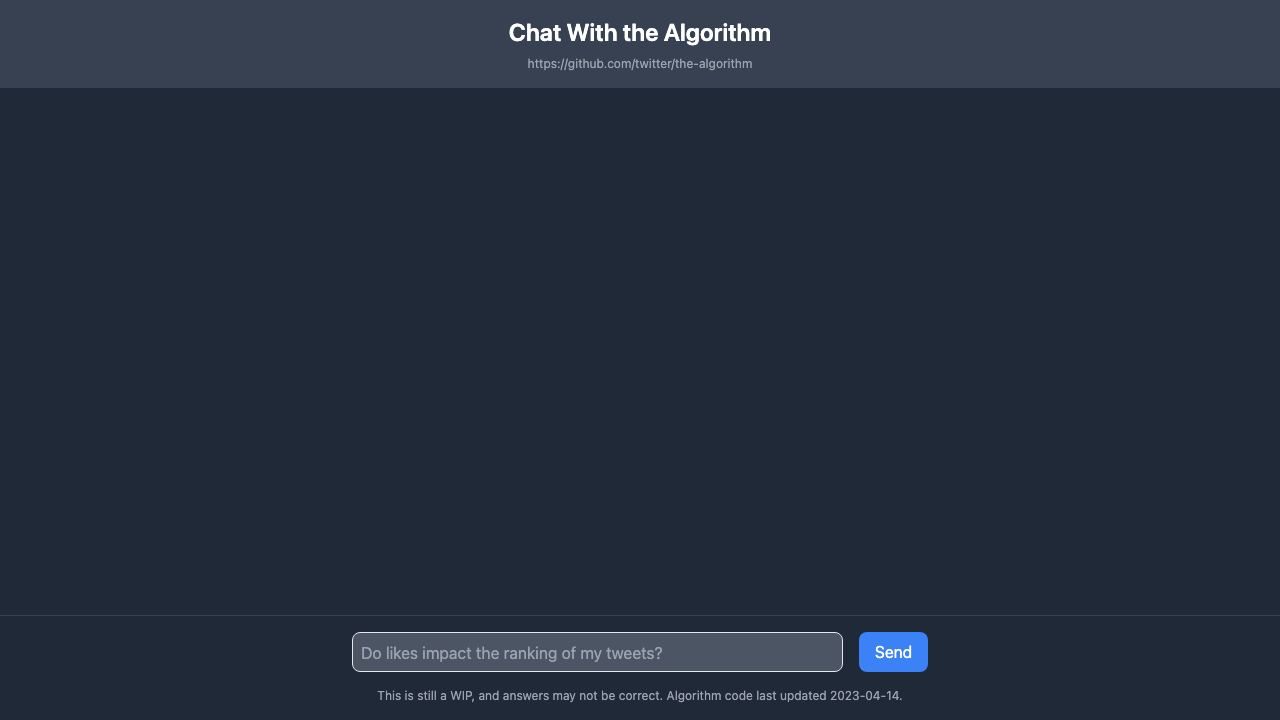 Chat With Twitter Algorithm 网站截图