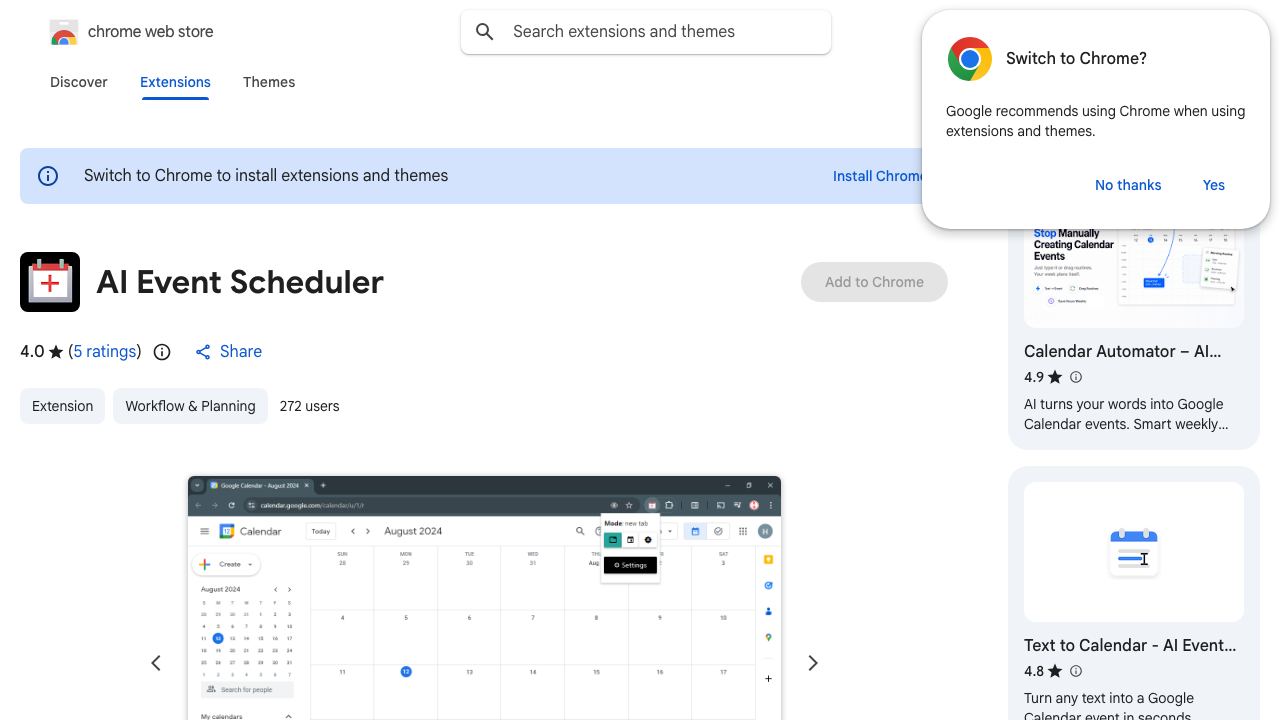 AI Event Scheduler 网站截图