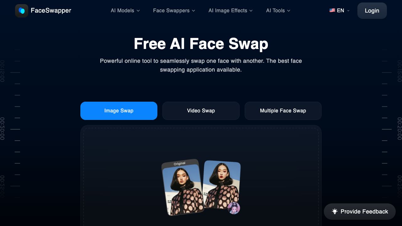 FaceSwapper website screenshot