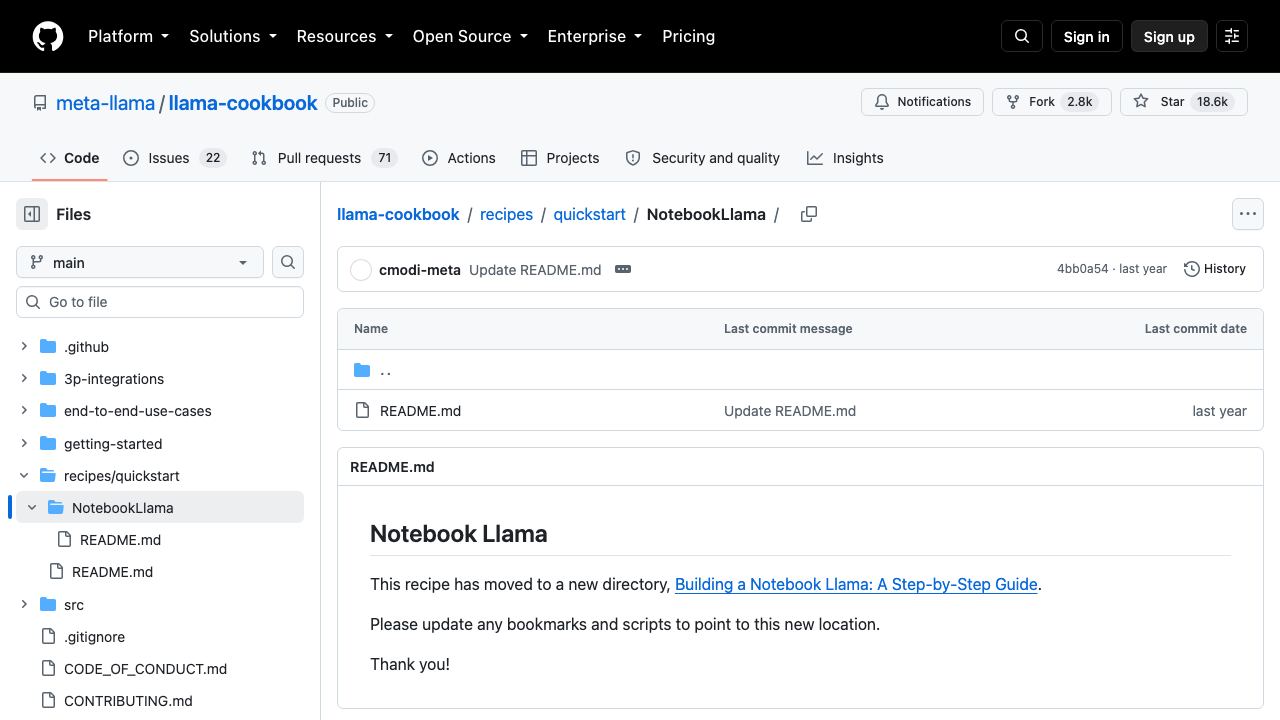NotebookLlama 网站截图