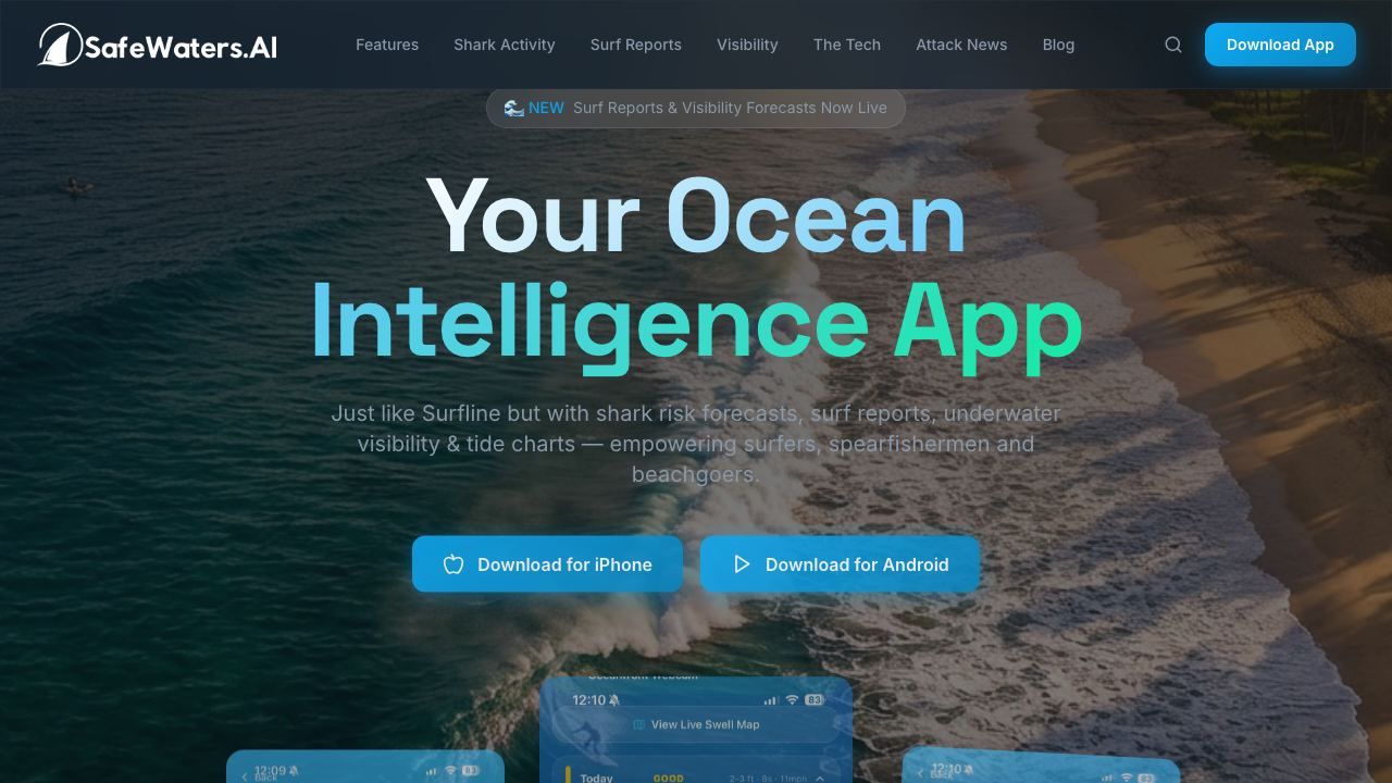 SafeWaters.ai 网站截图