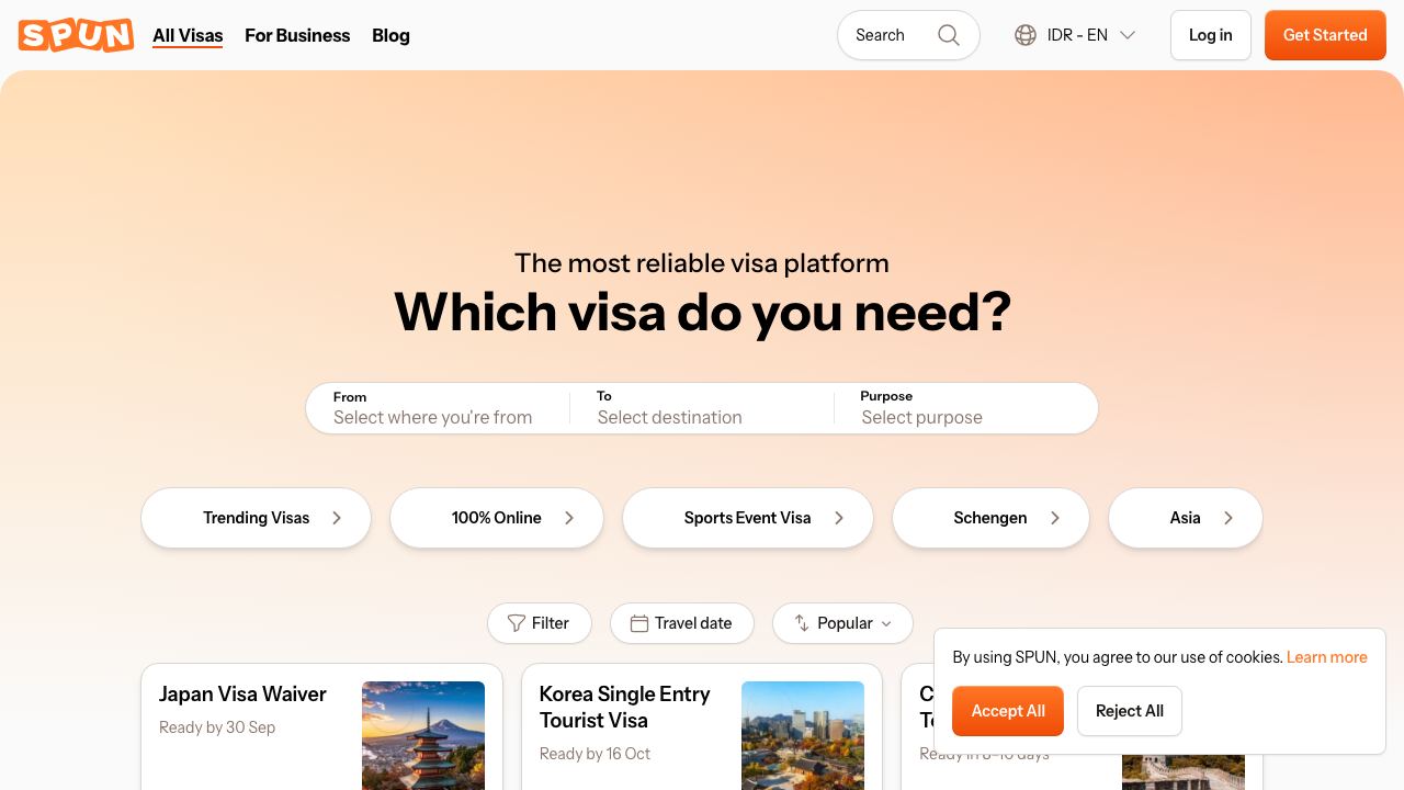 SPUN website screenshot