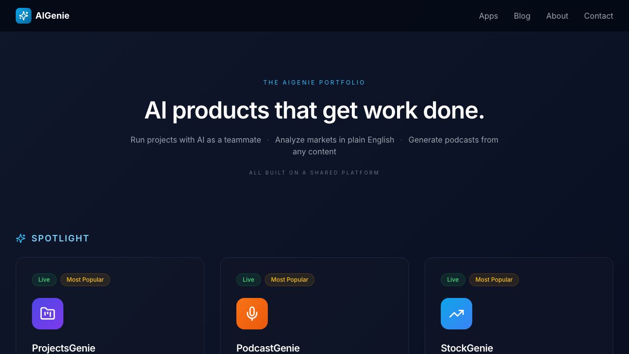 AiGenie 网站截图