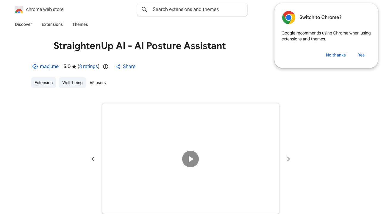 StraightenUp AI - AI Posture Assistant 网站截图