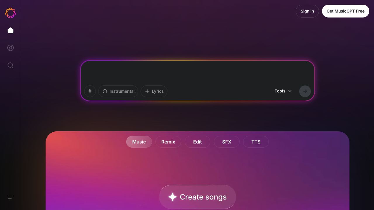 MusicGPT website screenshot