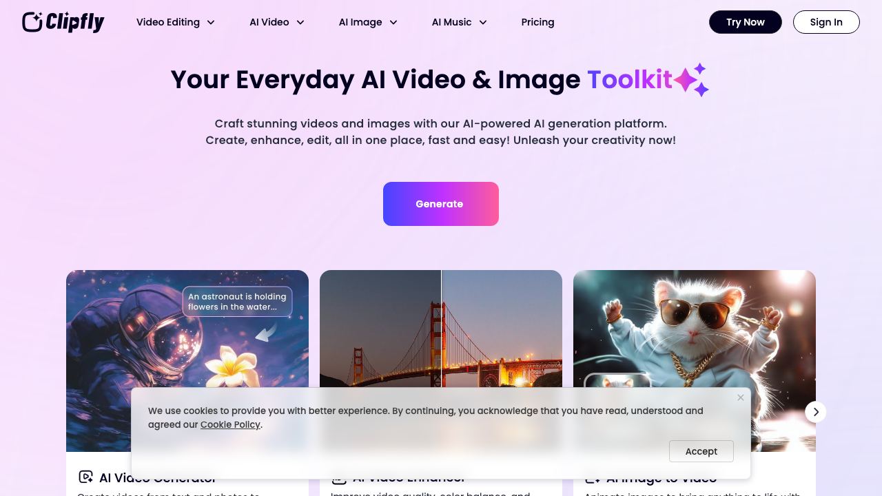 Clipfly 网站截图