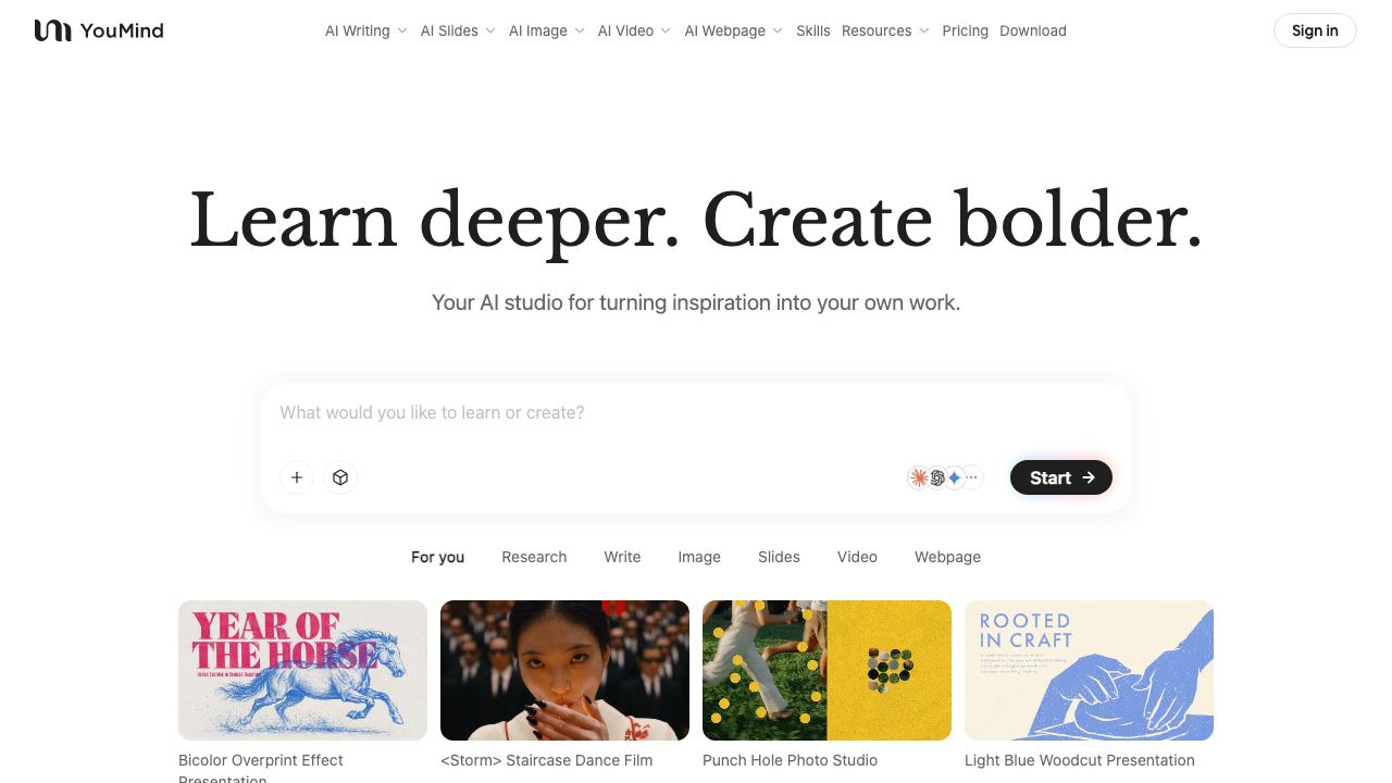 YouMind website screenshot